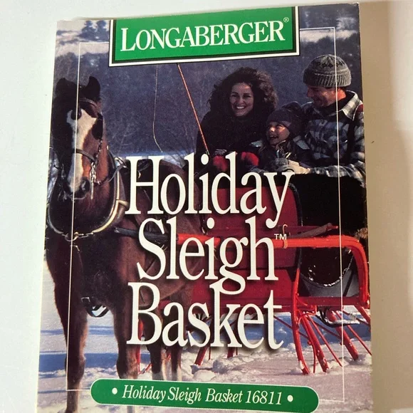 VTG Longaberger Holiday Sleigh Basket Imperial Stripe Liner Protector & Runner - Picture 10 of 16